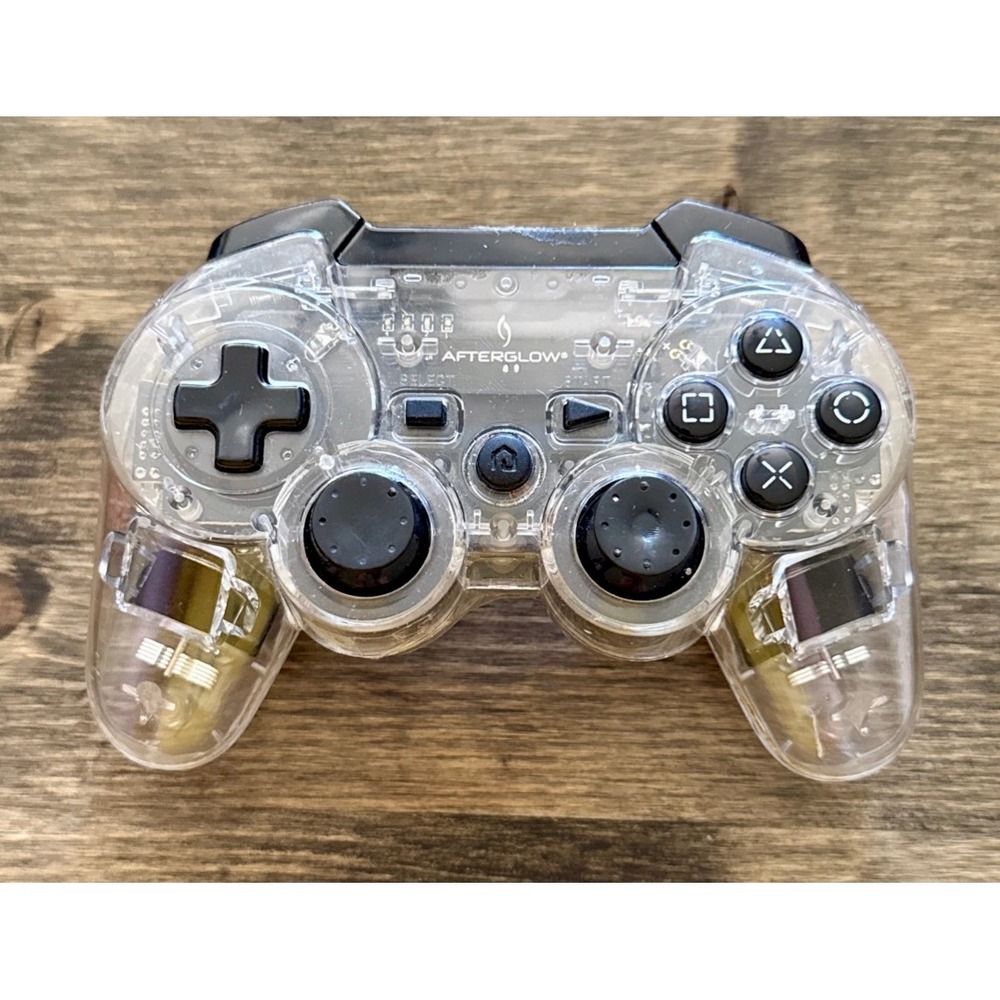 Afterglow Wireless Controller PS3 OS Clear Excellent 064-015TGAP PDP Rumble